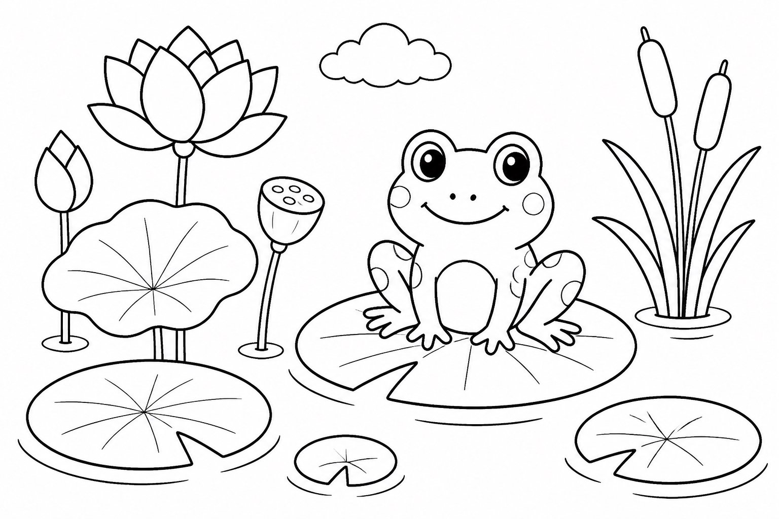 Frosch im Lotusteich