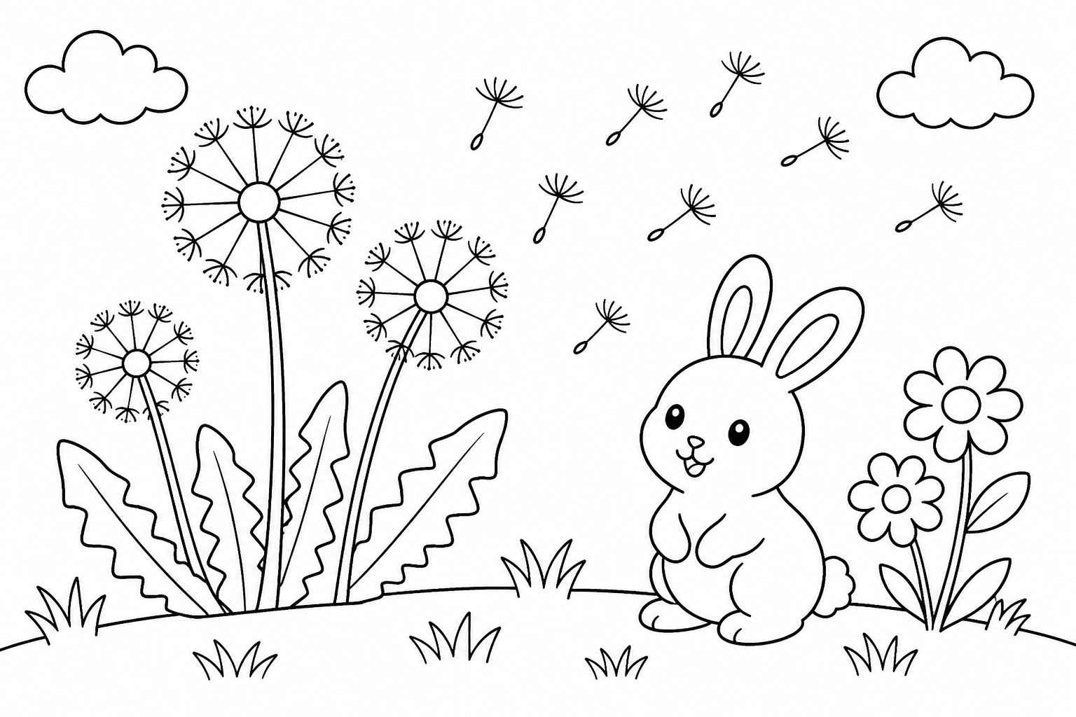 Pissenlits dans la prairie