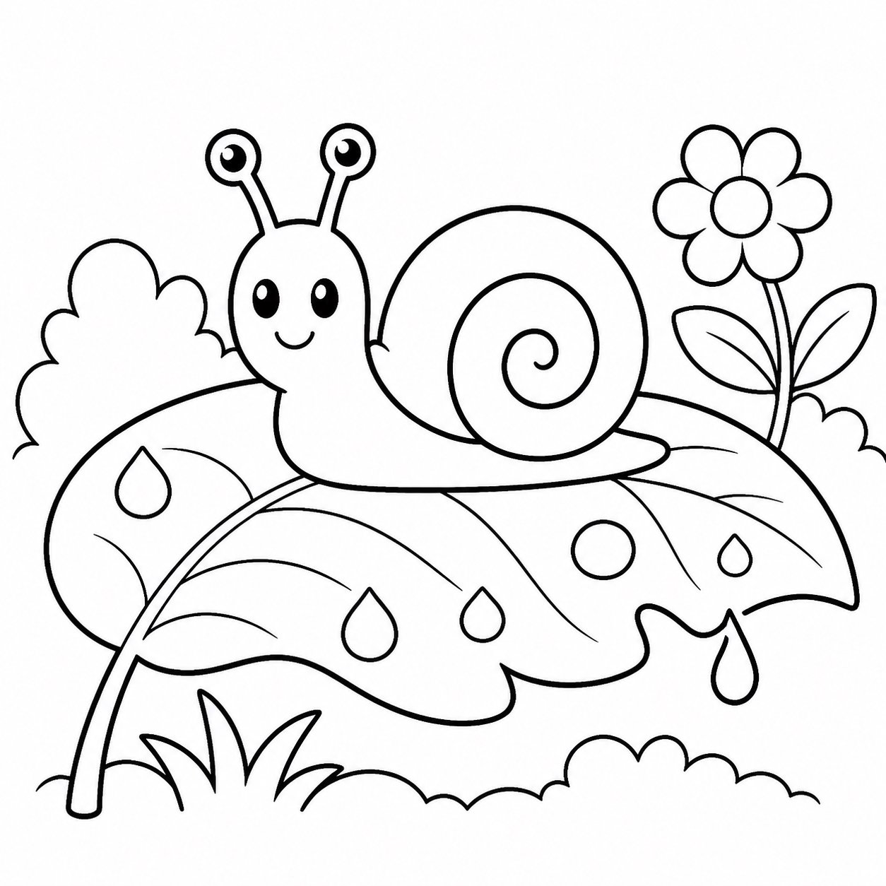 Escargot rampant sur une feuille mouillée