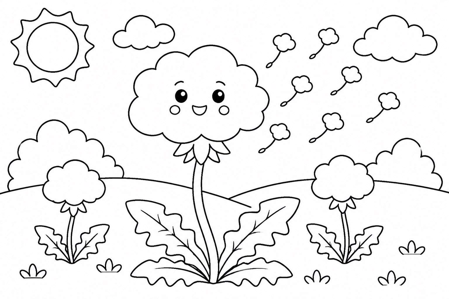 雲の形のタンポポ