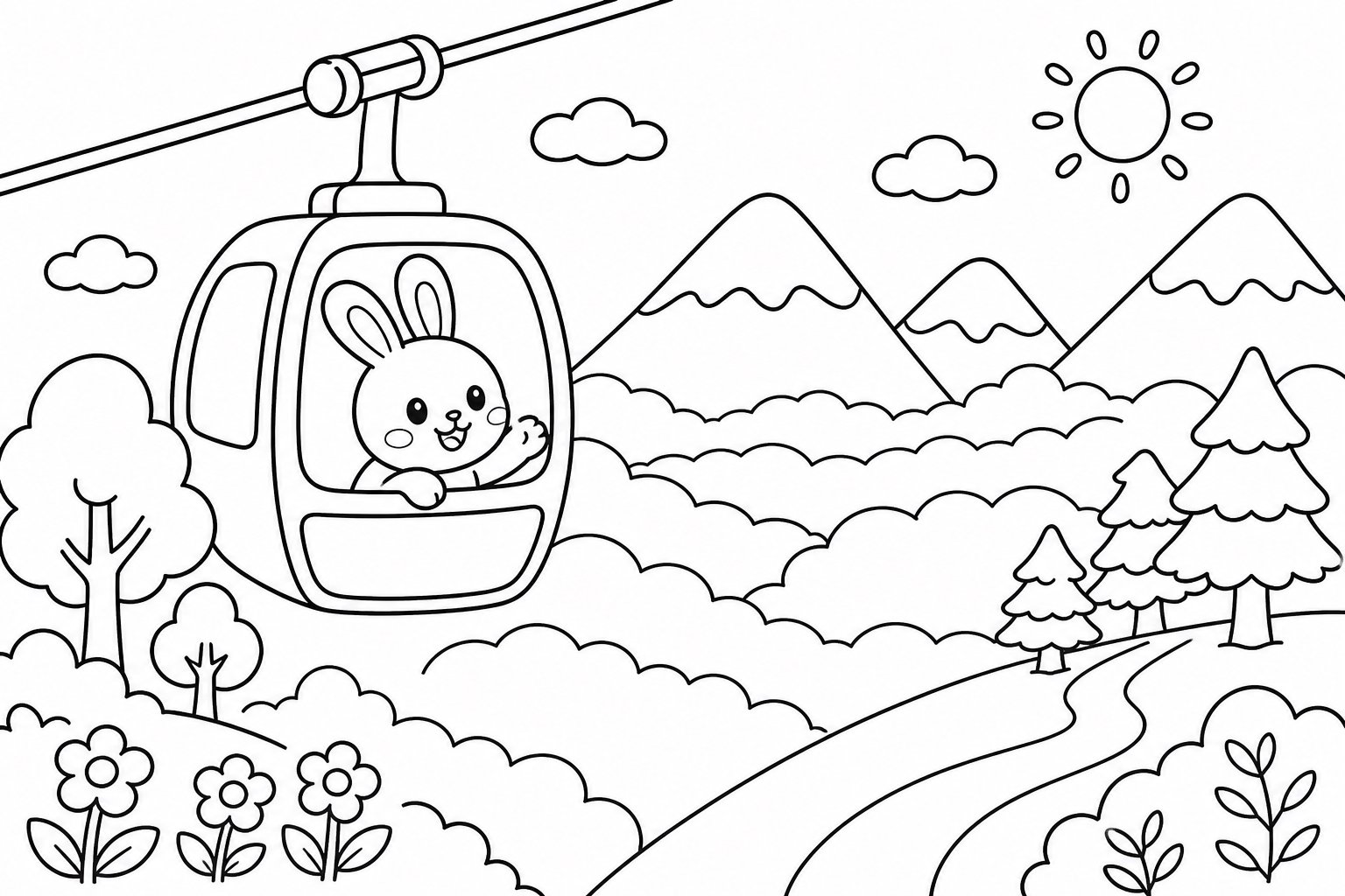 Petit lapin regardant une mer de nuages