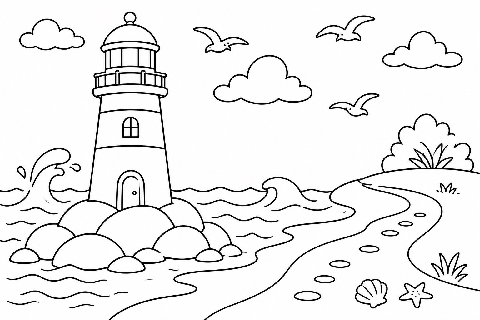 Kleiner Leuchtturm am Meer