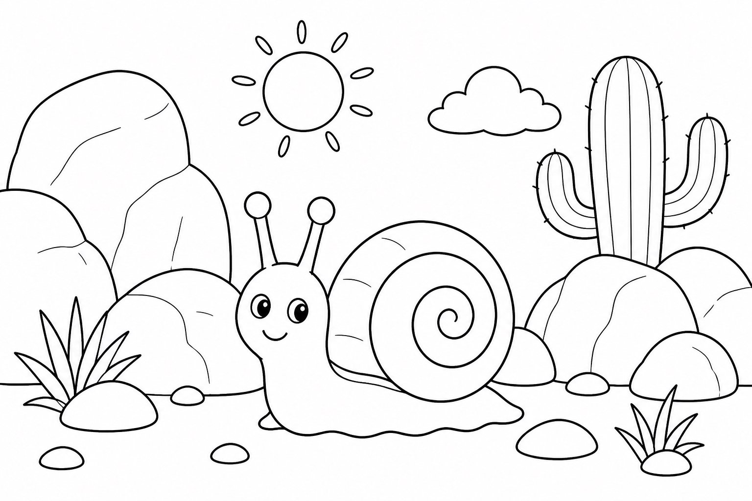 Caracol entre rocas del desierto