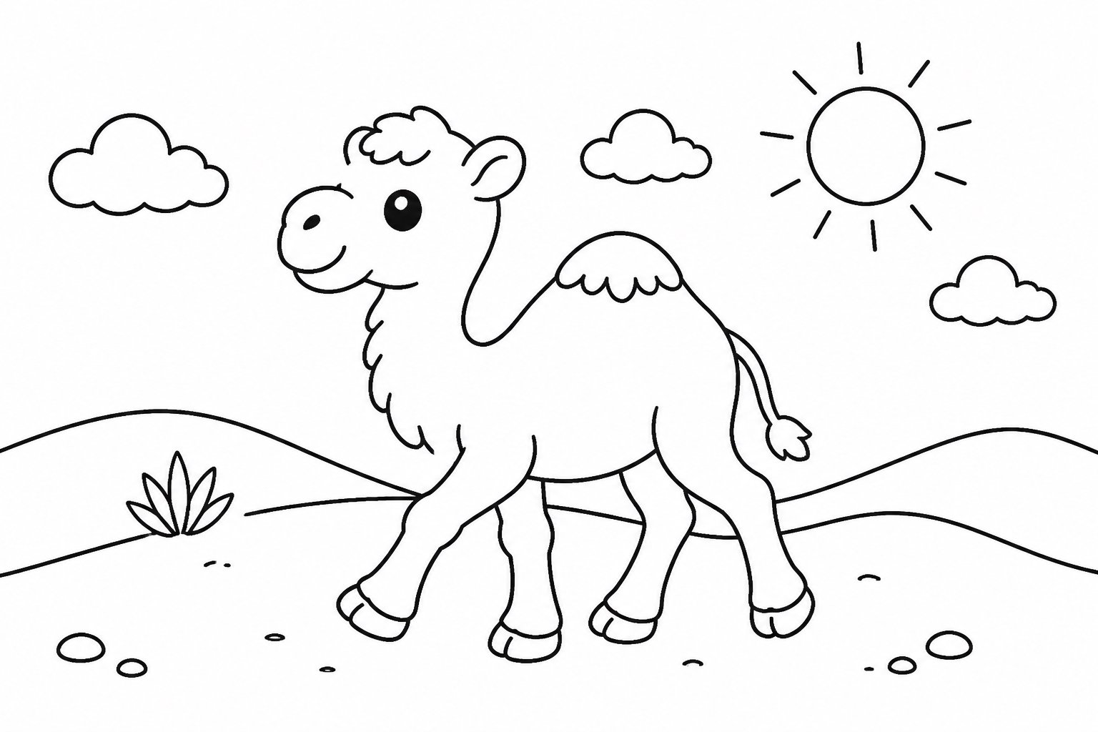 El camellito camina por las dunas