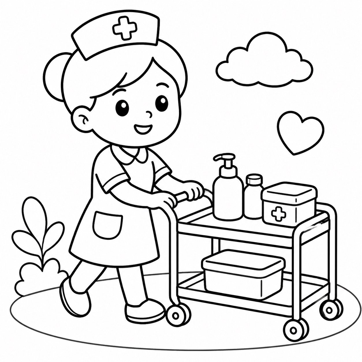 护士推着小车