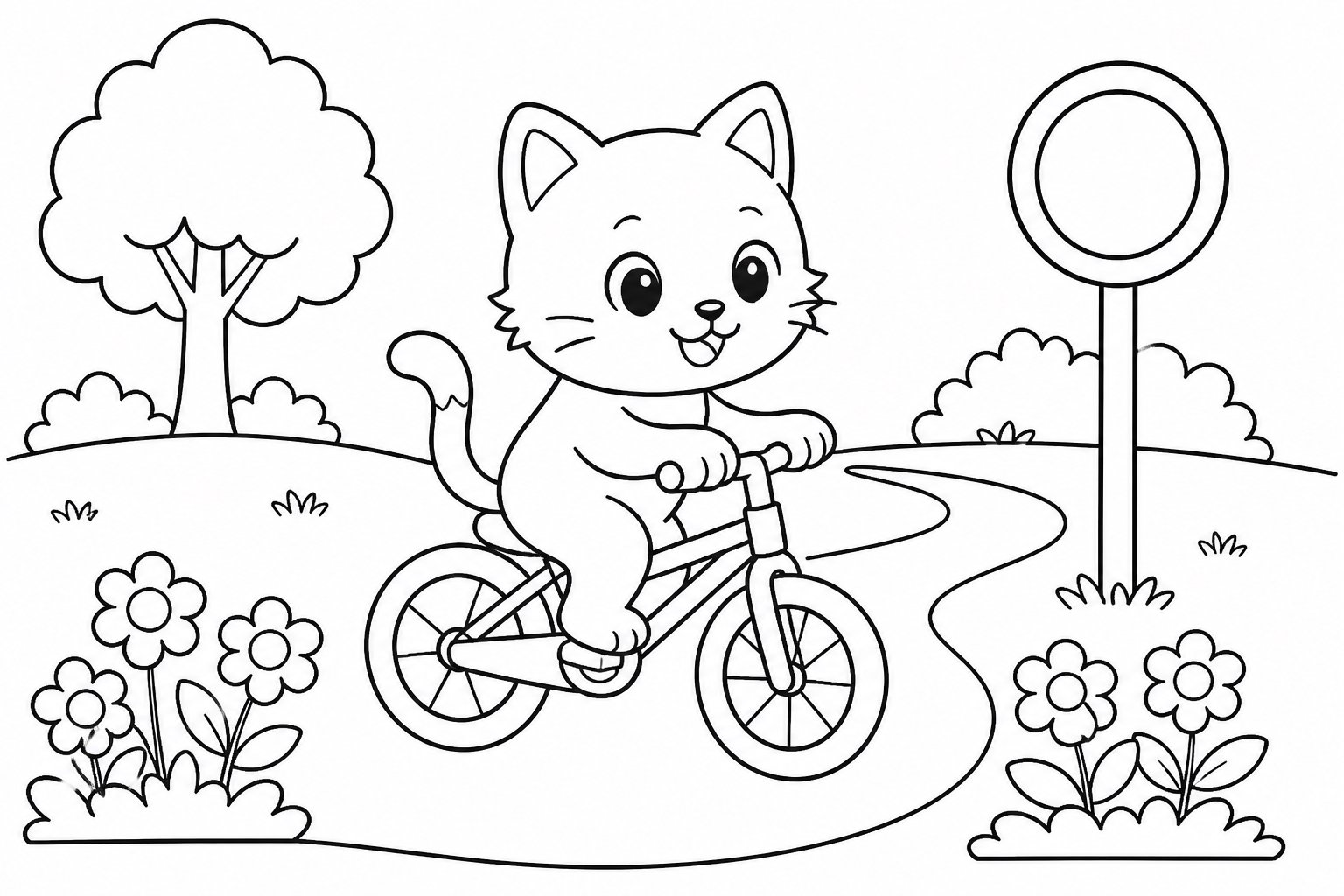 小猫骑自行车
