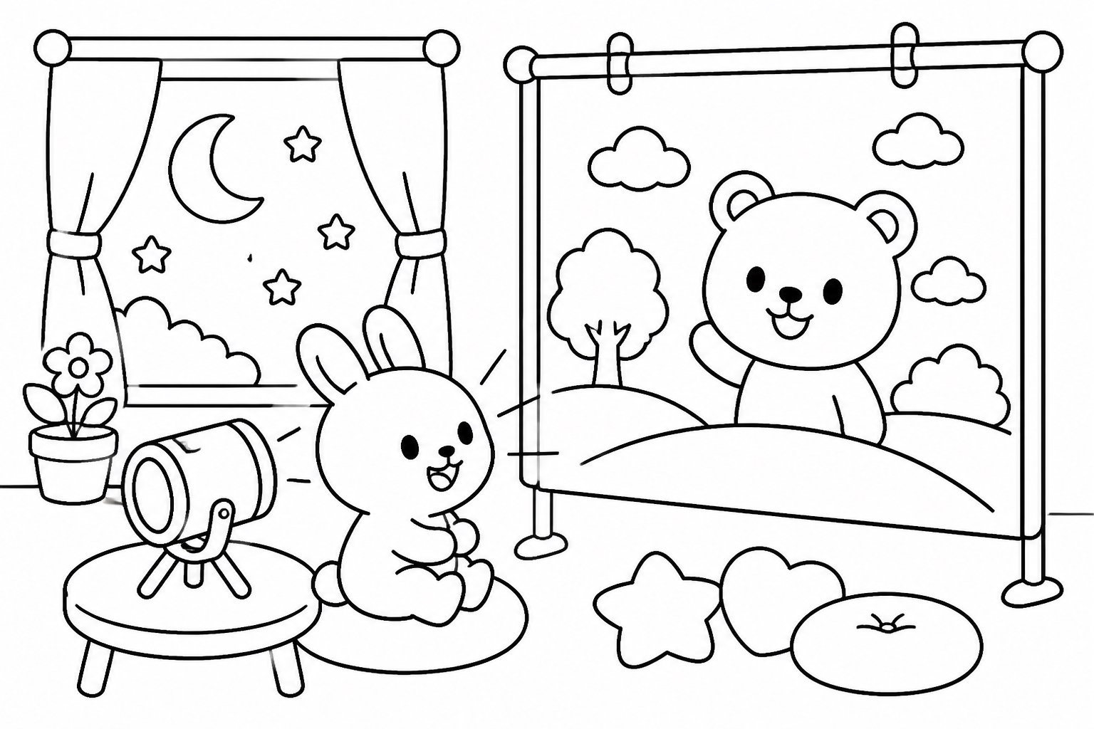 Kleine Projektorlampe am Fenster