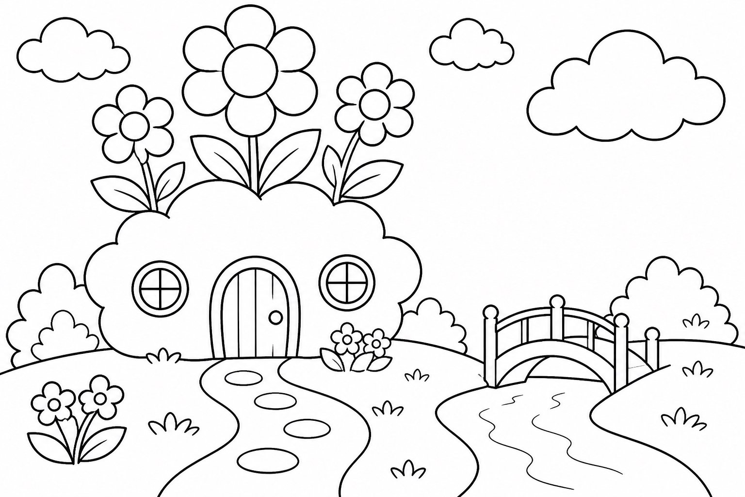 云朵小屋长花朵