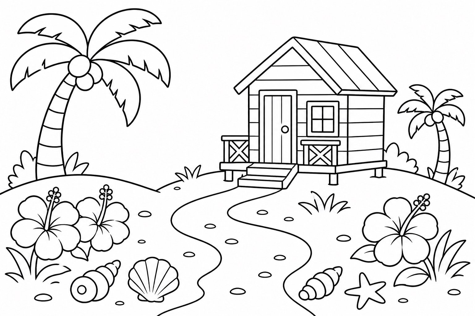 Pequena cabana à beira-mar