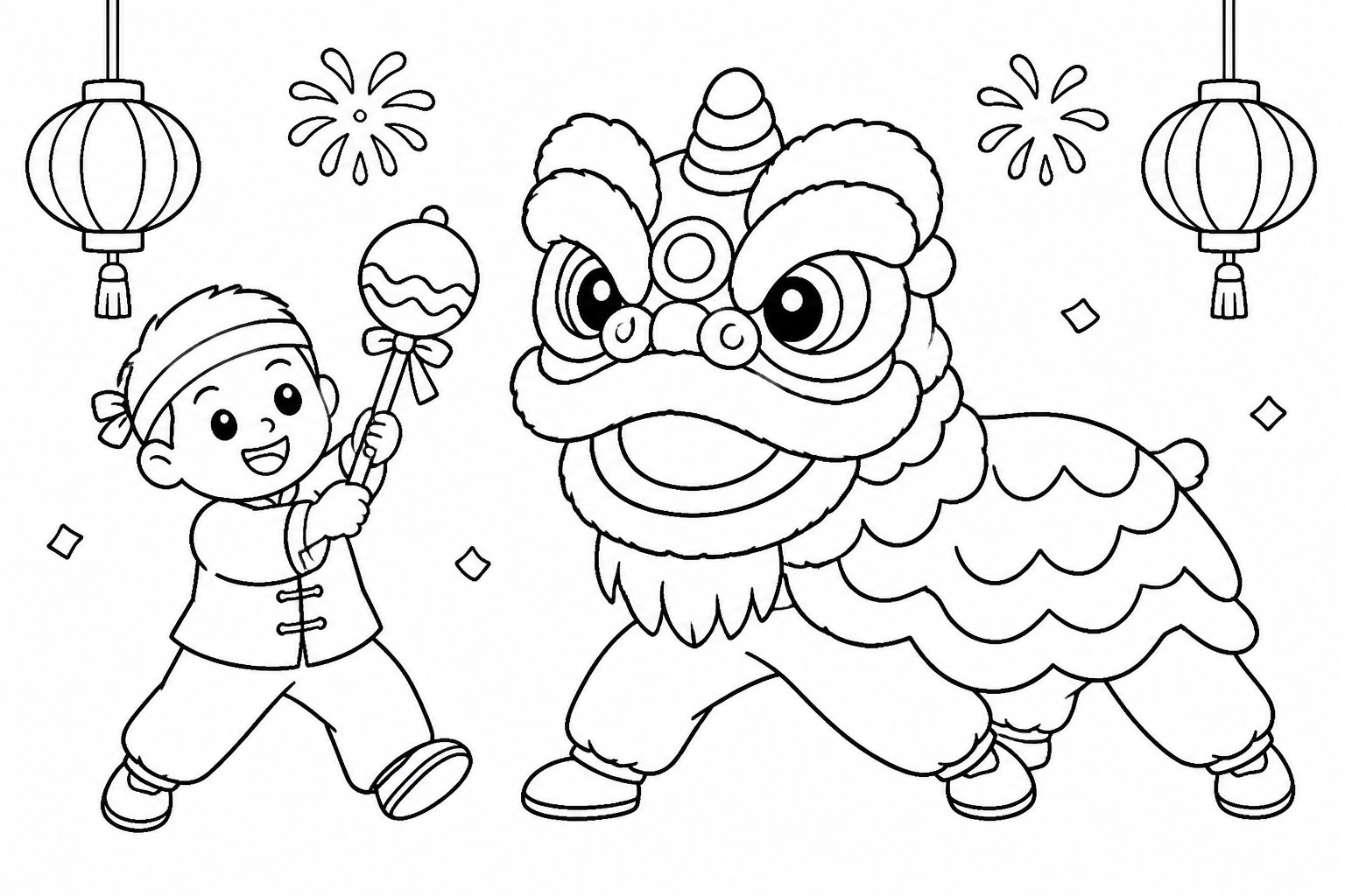 Kleiner Löwentanz zum chinesischen Neujahr