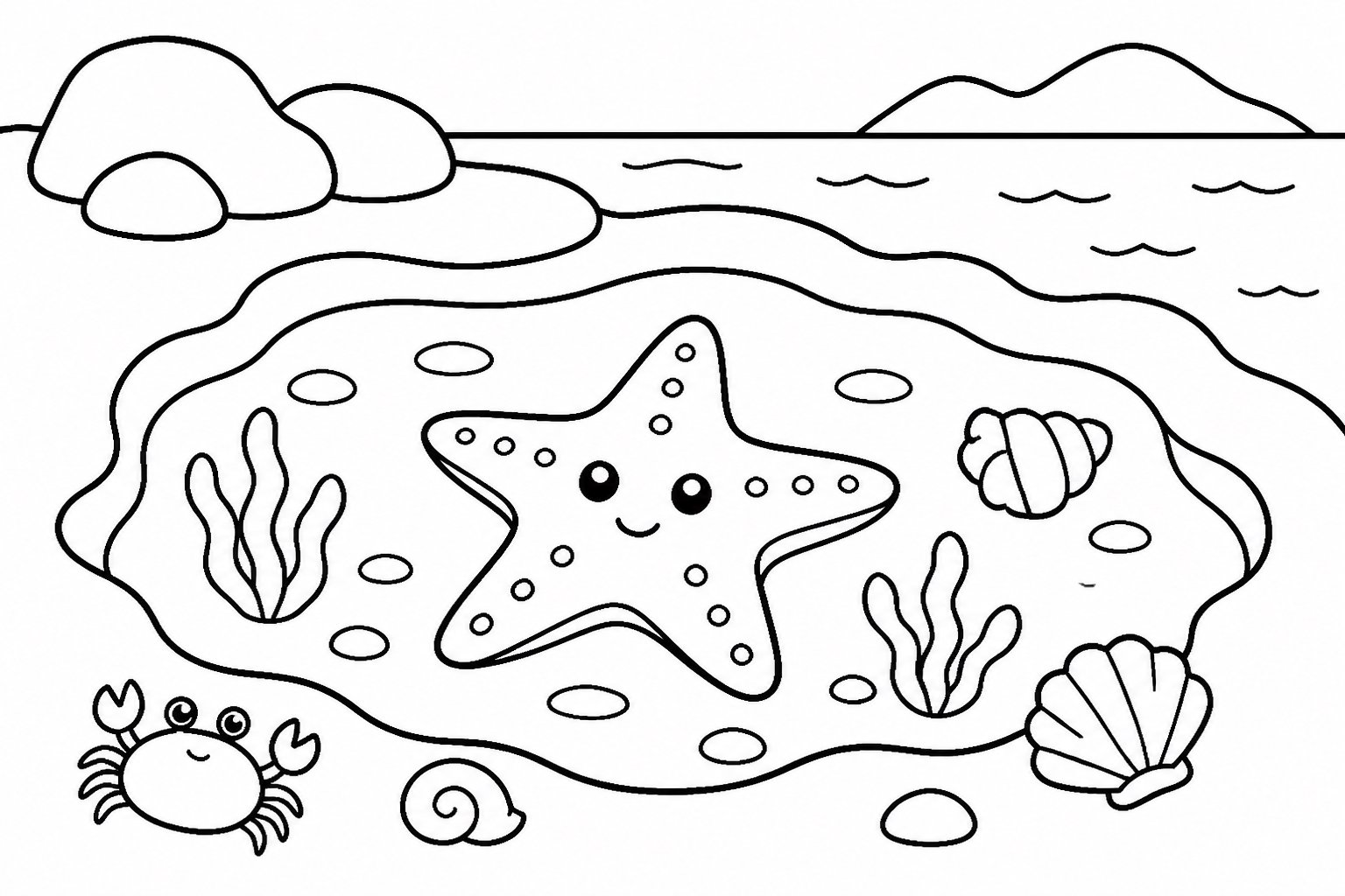 Petite étoile de mer dans une mare de marée