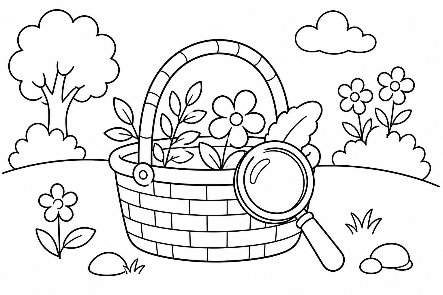 Loupe dans le panier d’observation de la nature
