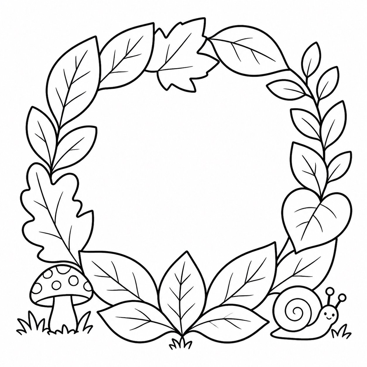 叶片组成的自然画框