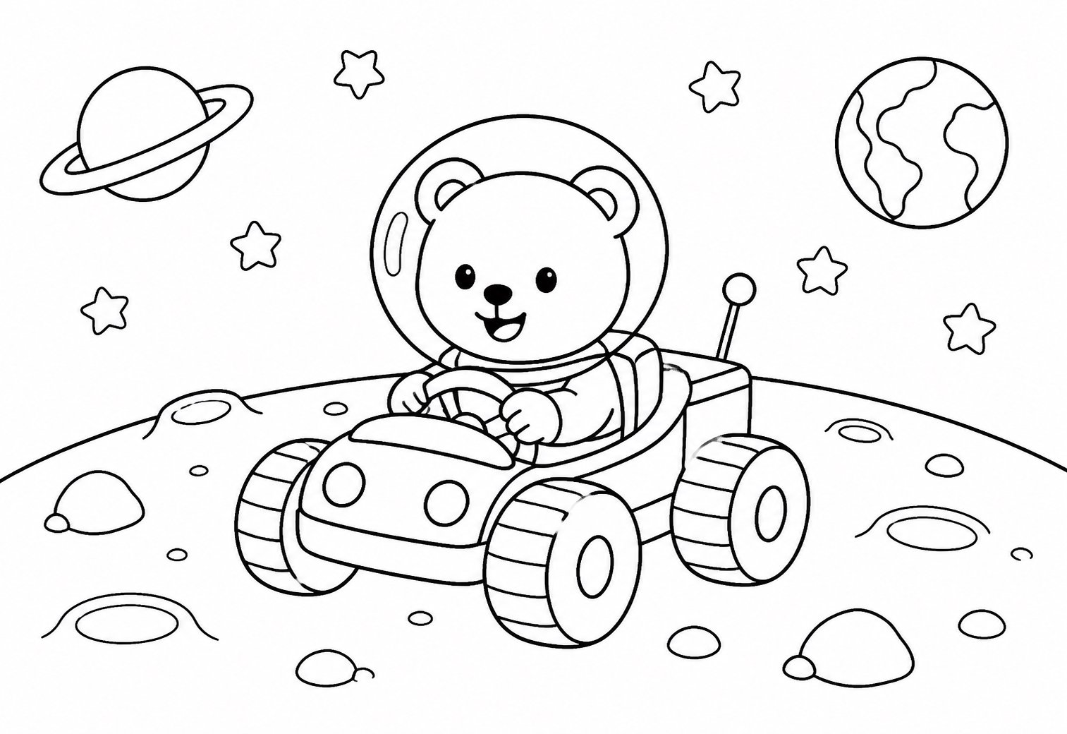 宇宙小熊驾驶月球车