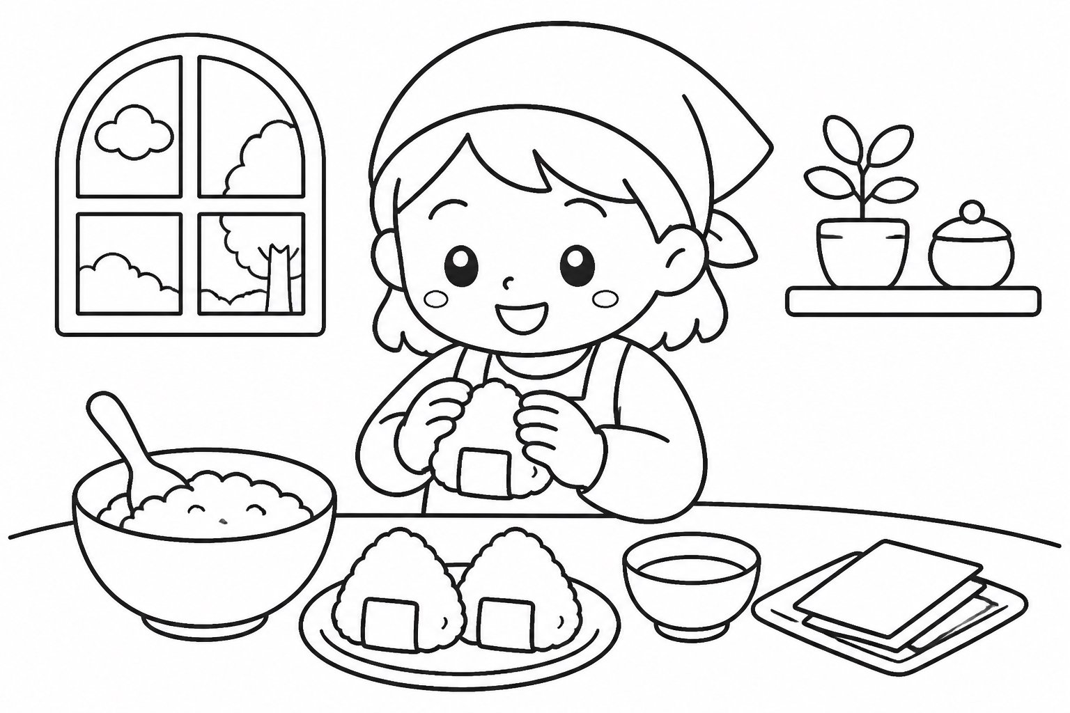 Preparando bolinhos de arroz