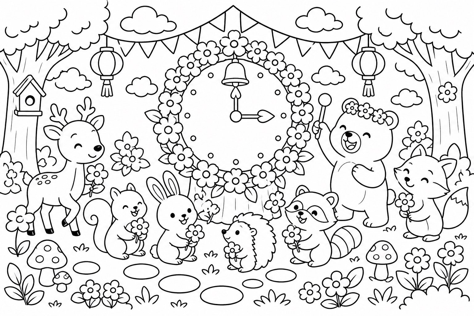 Reloj de flores del bosque