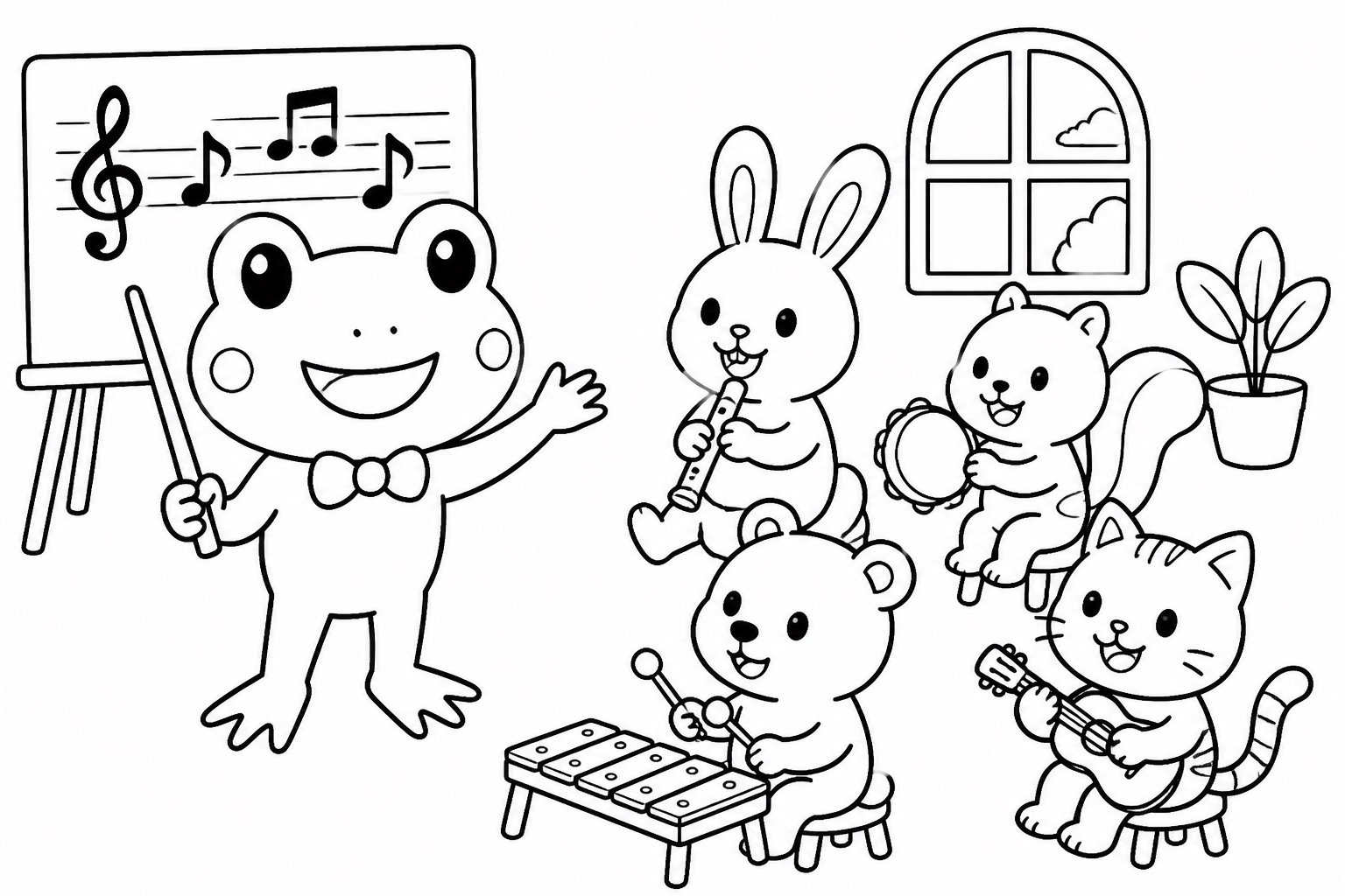 La ranita es profesora de música