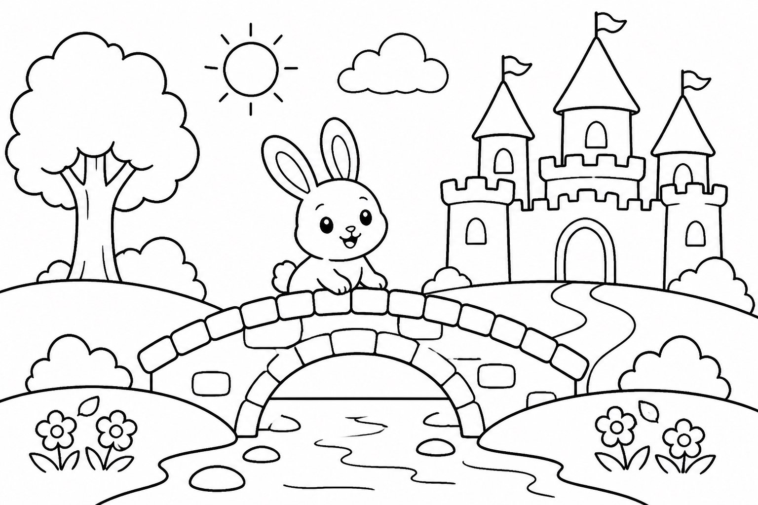 Petit lapin sur le pont du château