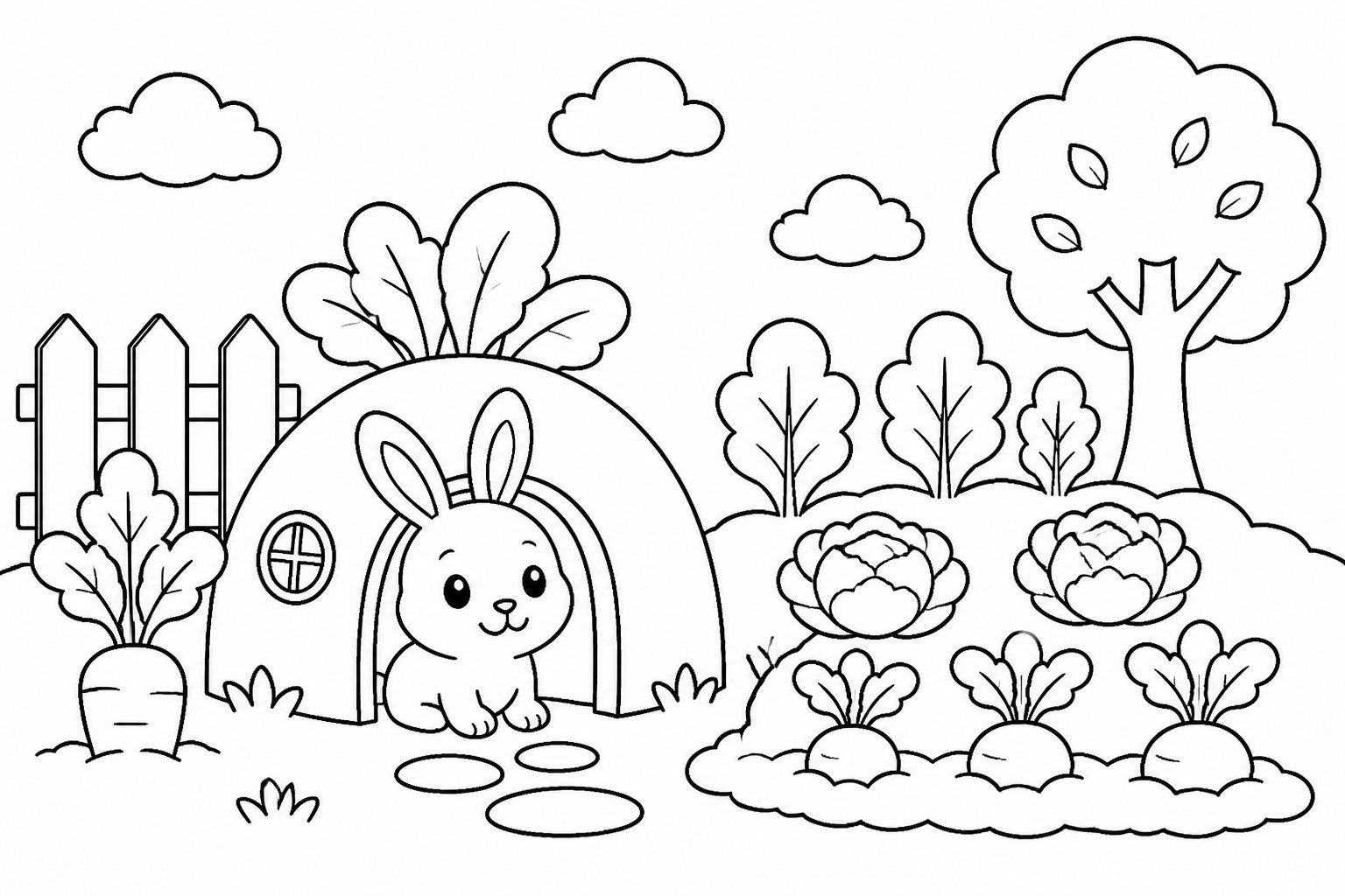 Petit lapin vivant dans un coin du potager