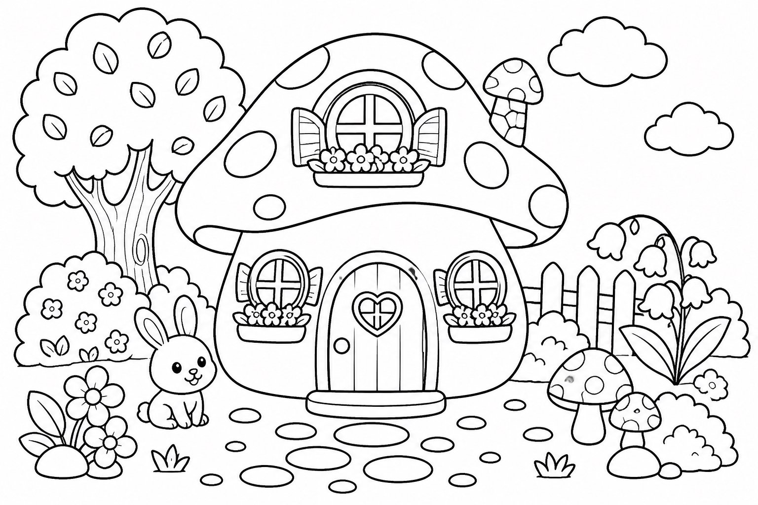 Maisonnette à fenêtre champignon