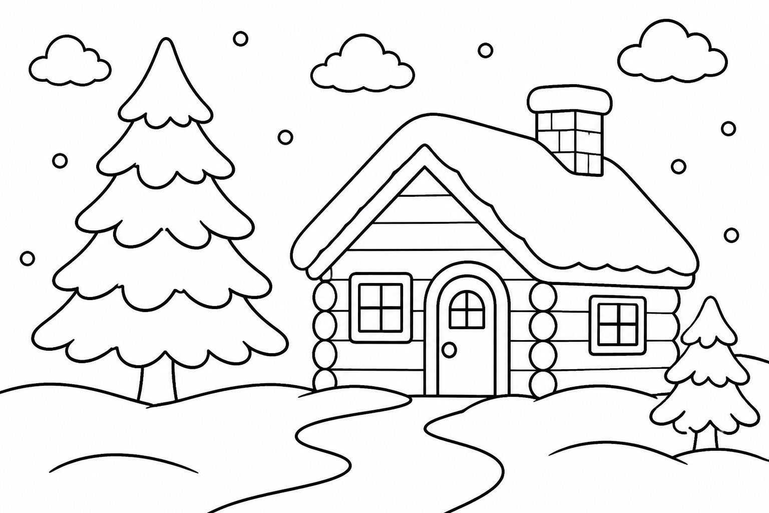 ヒマラヤスギのそばの小さな小屋