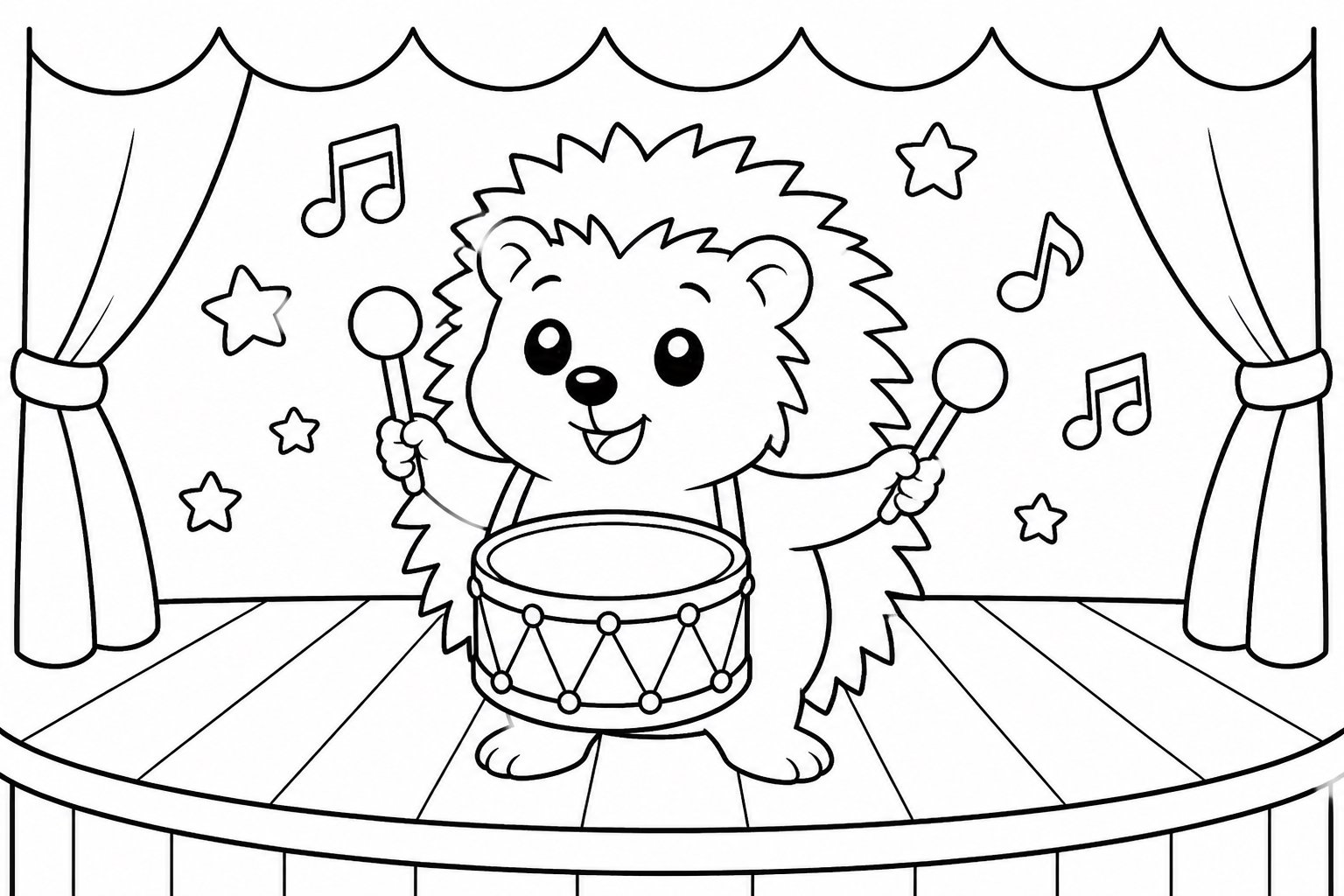 Hérisson jouant du tambourin