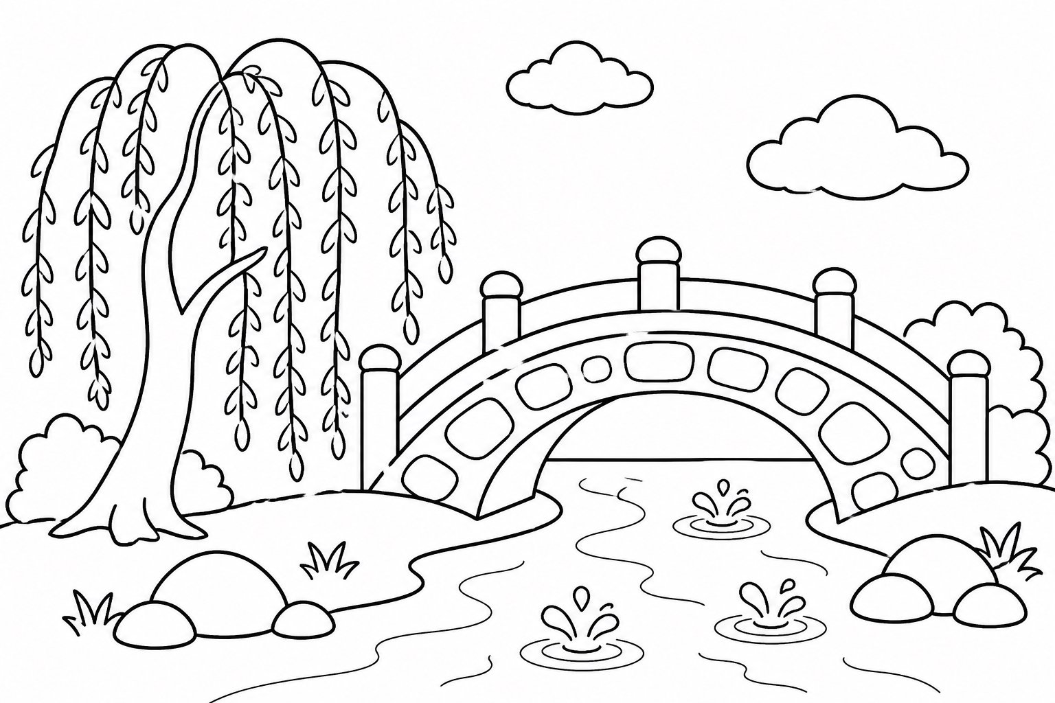 Saule près du pont de pierre
